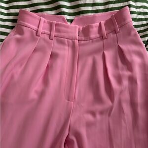 Wayf Pink Pleated Trousers